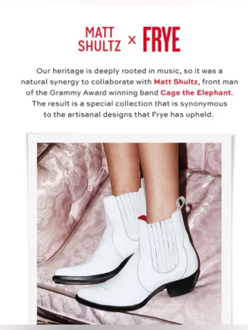 ♥️Matt Schultz x Frye Cage the elephant Sacha boots♥️